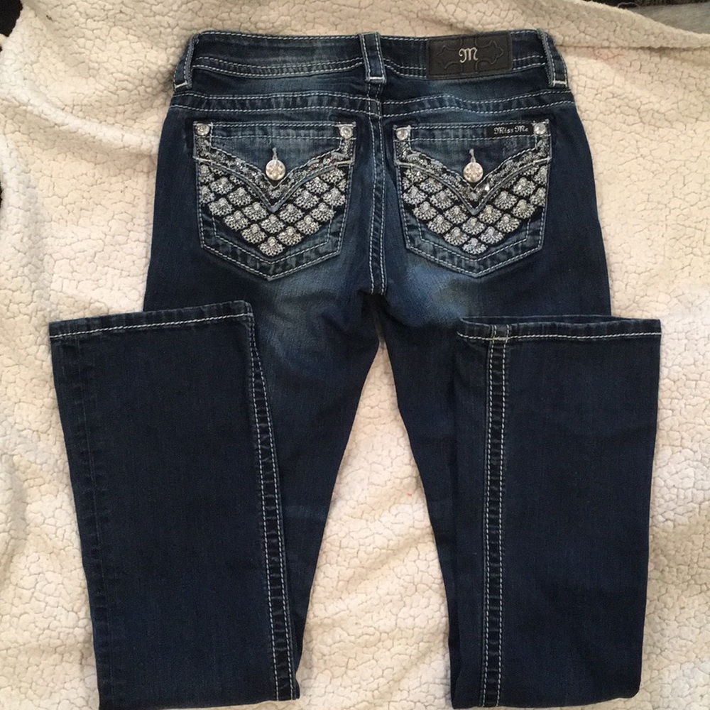 Miss me Sequin Scale Signature Slim Bootcut Jeans